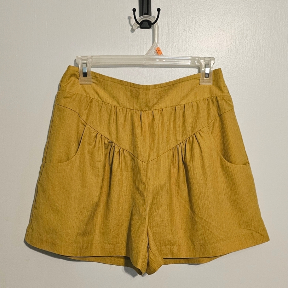 BCBGeneration Yellow High-Waist Shorts